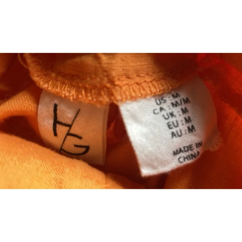 Women's Linen Blend Cargo BEACH Pants Size Medium Tangerine Lightweight Colorful